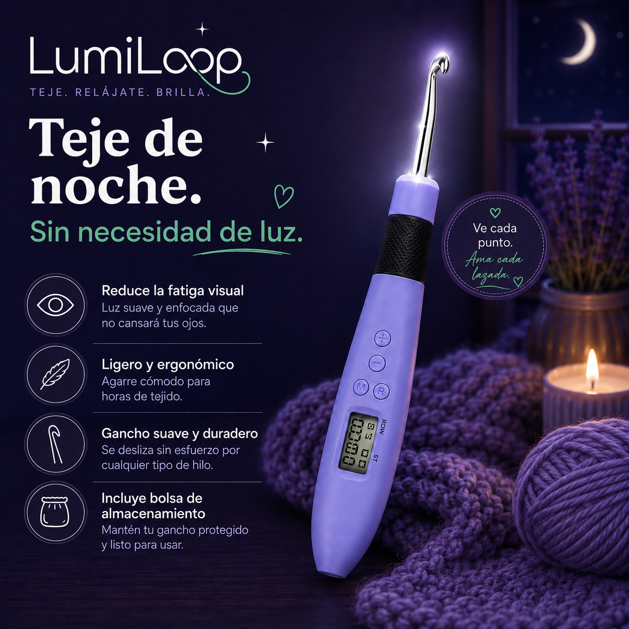 LumiLoop™ Ganchillo luminoso