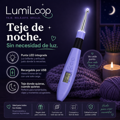 LumiLoop™ Ganchillo luminoso